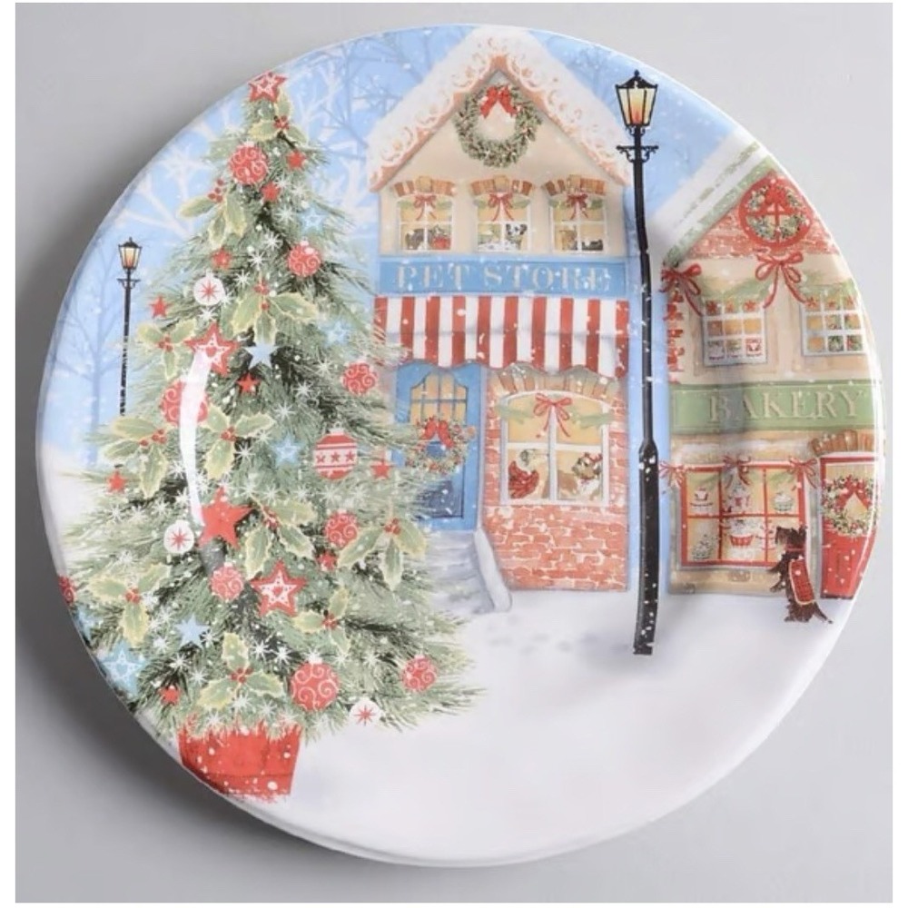 Christmas Village By Pier 1 Replacement‎ Pet Store Salad Plate Discontinued